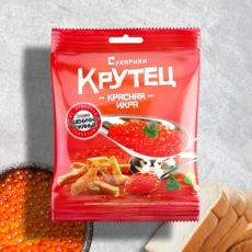 크루테츠 구운 호밀빵 레드 케비어맛 크루통 유럽 러시아 간식, 1개, 80g