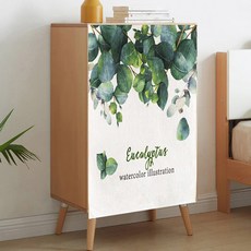 무타공 붙이는 패브릭 가림막 커튼 패브릭포스터 책장가리개, 그린 트리, 1개