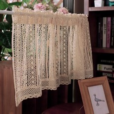 빈티지 뜨개 레이스 커튼 가림천 주방 100x45cm, A