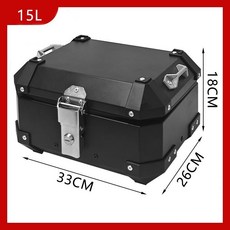 小容量百寶盒10L/13L/15陞鋁閤金尾箱摩託車後備箱電動車, 15L平面黑+豪華內襯