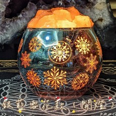 聖哲曼 鹽燈小晶球 風水擺件, 1個, 銀藍雪花款