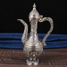 復古歐式青銅花紋酒具8件套, 1個, 青銅款皮紋酒壺1個