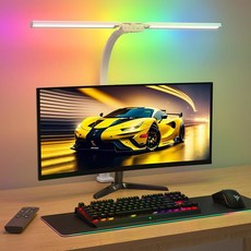 SIBRILLE 오피스용 조도 LED 있는 책상 램프 클램프가 조절 가능한 조명 컴퓨터, 화이트 RGB