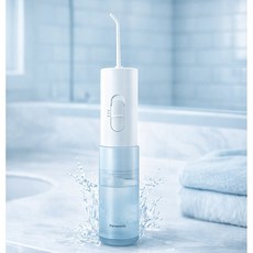 파나소닉 치아 무선 구강 세정기 휴대용 가정용 물치실 워터 치간칫솔, 흰색, P00000VS