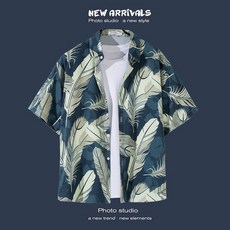 阿堯的店 男女花襯衫 夏威夷風 沙灘襯衫 春夏季短袖防曬外套 寬鬆情侶裝 度假旅行【FFCS】