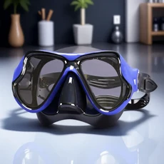 대형 프레임 다이빙 마스크 고화질 시야 안티포그 누수 방지 액상 실리콘 편안한 착용감 & 스노클링, 색상: 16. Blue Box