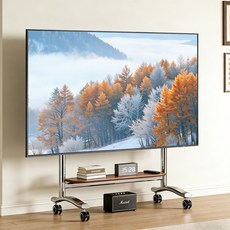 Bornoon 65-110인치 이동식 스텐 티비 스탠드, 1개, JXBXG-08