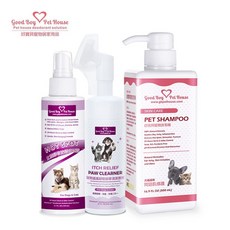 GBPH好寶貝 癢癢舒敏防舔咬噴霧150ml 腳掌清潔慕斯150ml 問題肌修復洗毛精500ml 問題肌膚護理套組, 1個