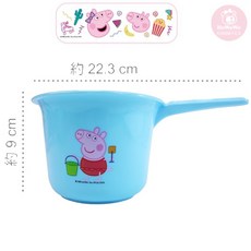 寶寶洗髮杯 兒童沐浴水瓢，巧虎/汪汪隊/布丁狗/佩佩豬/Hello Kitty圖案，約650cc，9x22.3cm, 1個, 佩佩豬-藍 / 6028