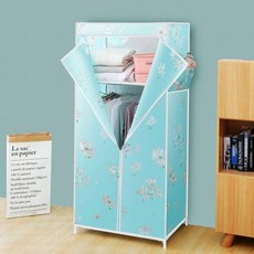 코너옷장 경제적 인 심플 모서리 수납장 장롱 옷걸이, 70 옥스포드 파란꽃잎