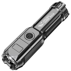 臺灣出貨 迷你戶外充電強光變焦跨境手電筒手電筒露營燈跨境強光充電迷你 強光手電筒 便攜手電筒 戶外手電筒 聚光手電筒, 622B伸縮手電-黑色【內置電池400M, 1個