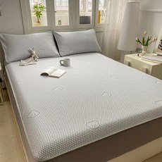 방일 사계절 컴포트 침대패드 세트 (침대패드+베개 커버), 회색