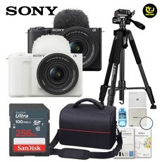 소니 정품 ZV-E10M2K 16-50mm II / 패키지 8종세트/256G+MCUV필터+전용가방+삼각대+카드리더기+청소도구+극세사융+액정보호필름/TJ, 블랙