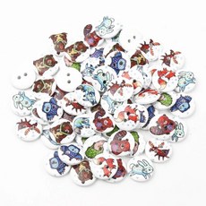 50 15MM 혼합 나무 구멍 단추 의류 바느질 액세서리에 고양이 장식 재료, 5, 1개