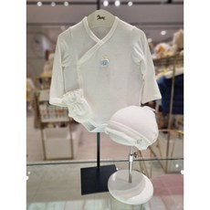 [백화점 정품] 에뜨와 신생아 순면 사계절 배냇 슈트 배내수트 비니모 손싸개 세트