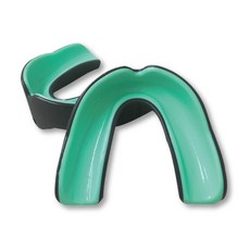 NORDITION 雙層運動牙套 - 護齒器 護牙套 成人(送收納盒) 台灣製 拳擊 散打 泰拳 護具 護牙 MMA 重訓 耐磨, 黑+綠色, 1個