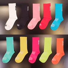 오엘씨 MTB 싸이클 기능성 자전거 양말, 형광 핑크, 1개