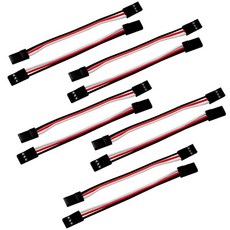 10개 10cm 수컷수컷 JR 플러그 서보 연장선 케이블 100mm AWG22 RC 비행기용, 10개 3핀 서보 연장 케이블 10cm 수컷수컷 JR