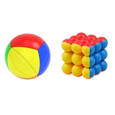 Yongjun 66mm Yeet Ball 3x3 매직 큐브 스티커없는 플라스틱 퍼즐 교육 완구 선물, [02] 2 products, 1개
