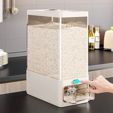 夾縫米桶 奶油白 12cm超窄 按壓取米 密封防蟲防潮 20斤, 1個, 奶油白-5.0公斤 夾縫米桶/防蟲防潮