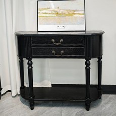 엔틱 슬림 콘솔 인테리어가구 서랍형 수납장, G. 블랙 90x30x90