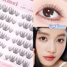 Binmei 초경량 노글루 속눈썹 데일리 얇은 자연스러운 속눈썹 풀없이 붙이는 속눈썹 재사용가능, 1개, 위스프