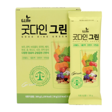 지라이프 굿다인 그린 / 30여가지 동결건조 원재료 / 곡물맛 / 간편한 식사대용식, 3박스, 300g
