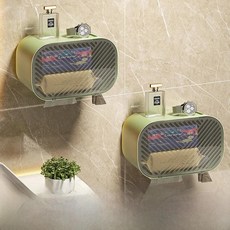 방수 티슈 홀더 북유럽 스타일 세탁실 케이스 블록, 1개, 4. [Light green] 2 high-grade