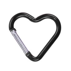 1PC 하트 모양의 물병 키트 야외 클립 여행 도구 버클 고리 액세서리 체인 열쇠 CARABINER 알루미늄, 05 Black