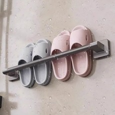 모나베이 욕실실내화거치대 무타공 2인용 슬리퍼거치대, 스페이스그레이, 1개