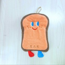 東方儲運 烘焙系列珊瑚絨奶酪卡掛式卡通擦手巾 吸水加厚衛生間廚房擦手毛, 吐司, 1個