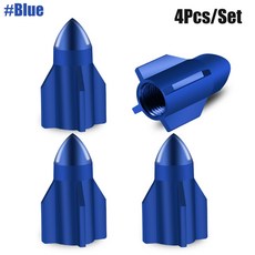 4PCS 자동차 밸브 수류탄 먼지 스템 알루미늄 공기 트럭 자전거 커버, C0063 Blue
