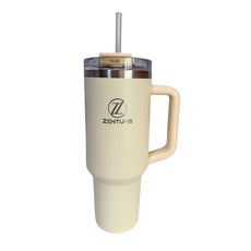 대용량 손잡이 텀블러 사무실 차량 컵홀더 사용 가능 젠텀브, 1개, 1.2L, 아이보리