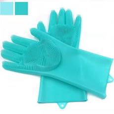 1P/2P 미세모 실리콘 수세미 장갑 설거지 돌기 일체형 고무장갑, 1개, FREE(one size), 민트