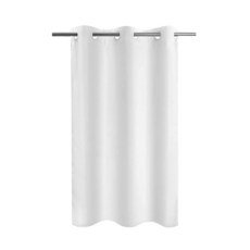 River Dream 노 후크 호텔 천 샤워 커튼 극세사 - 방수 소프트 세탁 가능한 패브릭 샤워 커튼 또는 라이너 자석 포함 화이트 표준 사이즈, 48"W x 74"L (Pack of 1)