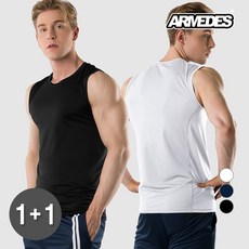 [2개] 아르메데스 남성용 기능성 데일리 민소매 티셔츠 AR-123