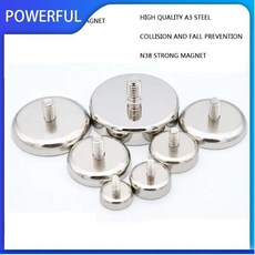 내부 나사 구멍이 있는 포트 자석은 나사형 스템이 있어 모든 종류의 나사에 사용할 수 직경 8 90mm, KNC8-Pull max-1kg, 15PCS