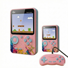 G5 掌上遊戲機 500款遊戲 支援電視連接, 【豪華雙人款】主機+手柄+AV電視線+充電線