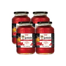 꽃샘 꿀오미자차 1kg x 4개 / 차음료 액상 과일청, 1