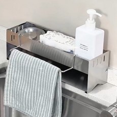알뜰살림 스테인리스 행주걸이형 수세미 거치대, 실버, 1개
