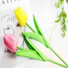 [UBA]튤립조화 튤립다발 조화장식 튤립부케 셀프웨딩부케, 핑크