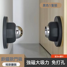 DFMEI 短款免打孔門吸家用強磁辦公室門碰地磁吸硅膠防撞門後擋門器, 黑色:如圖