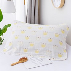 【六層透氣】家用枕巾兒童純棉六層長枕巾嬰兒卡通全棉加厚單人宿捨枕頭巾, 皇冠 50x80cm【一條裝】