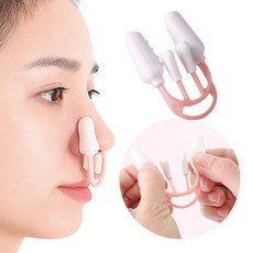 루이벤 [1+1] 예쁜코 만들기 콧대교정기 코교정기 콧볼축소 복코 휜코 화살코 코집게 코뽕, 2개, 1+1코높이교정기-핑크