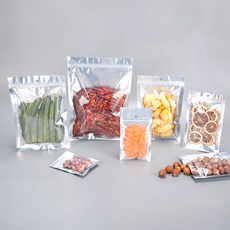 전면 투명 후면 은박 지퍼백 25매 12종 사이즈 고급 상품 포장 식품 쇼핑몰 선물 판촉물 지퍼팩, 옵션1) 7 X 13 (25장), 1개