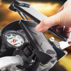 (즉시 할인가) 논슬립 실리콘 이중잠금 오토바이 자전거 휴대폰 거치대, 1개