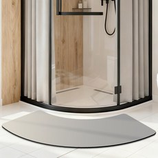 심플한 부채꼴 욕실 흡수 매트 규조토 샤워실 문 미끄럼 방지 매트 가정용 도어 매트, 01 40x100cm, 02 Gray