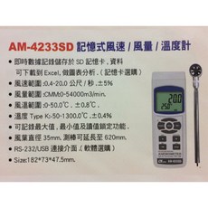 Lutron AM-4233SD 記憶式風速風量溫度計 數據記錄儀, 1個