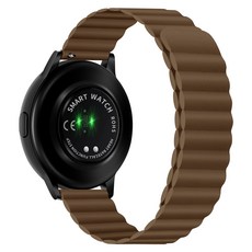 LuA lovel Galaxy Watch 相容皮革磁吸錶帶, 棕色