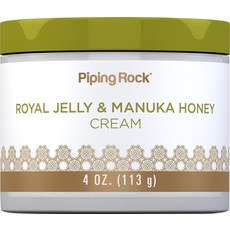 Piping Rock 로열 젤리 페이스 크림 | 118.3ml(4온스) | 마누카 꿀 포함 | GMO 프리 글루텐 프리, Piping Rock 로열 젤리 페이스 크림 | 118, 1개, 113g